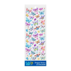 Hello Hobby Multicolor Butterfly Mini Puffy Designer Stickers, 67 Count