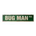 thumbnail image 1 of BUG MAN Vintage Plastic Street Sign insect pest control exterminator guy | Indoor/Outdoor |  30" Wide, 1 of 4