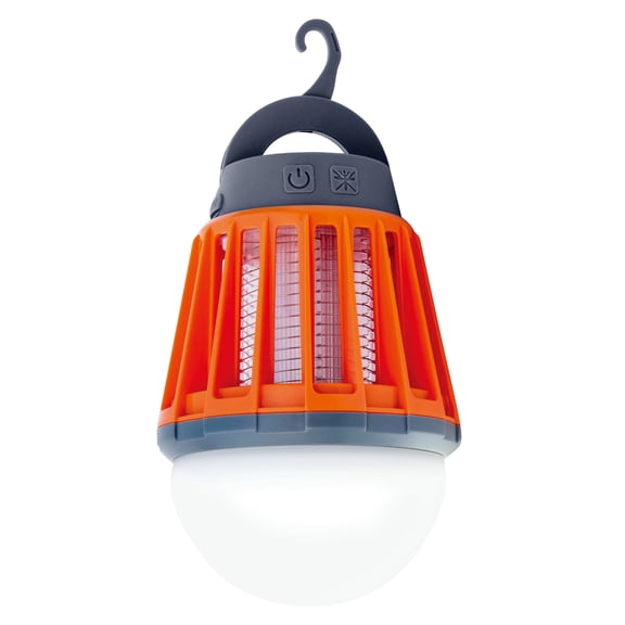 Ozark Trail Bug Zapper with LED Lantern, Rechargeable Battery, for Ourdoor Use, Orange Colour