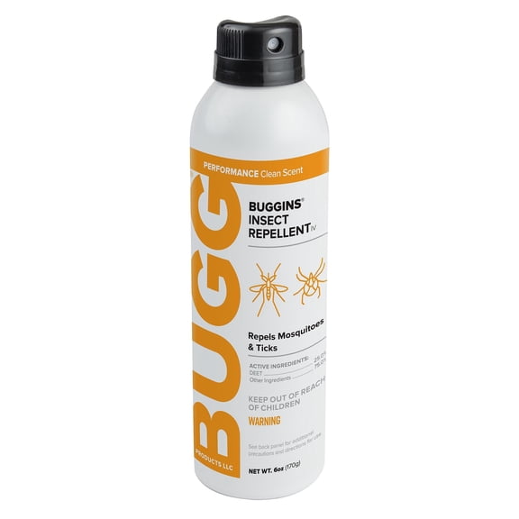 BUGG Products Buggins IV Performance Insect Repellent - 25% DEET, Powdery Scent - 6 oz