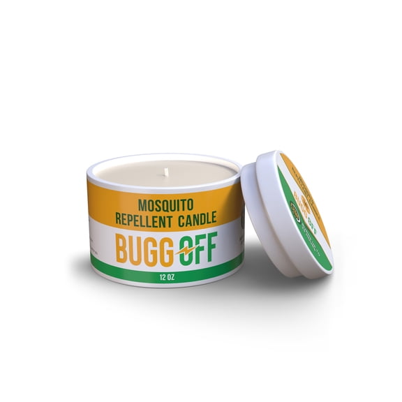 BUGGOFF- Mosquito Repellent Candle (8oz) | Citronella oil, DEET Free, Essential Oil Infused for Outdoor Use | Burns 25 Plus Hours, 1 Count