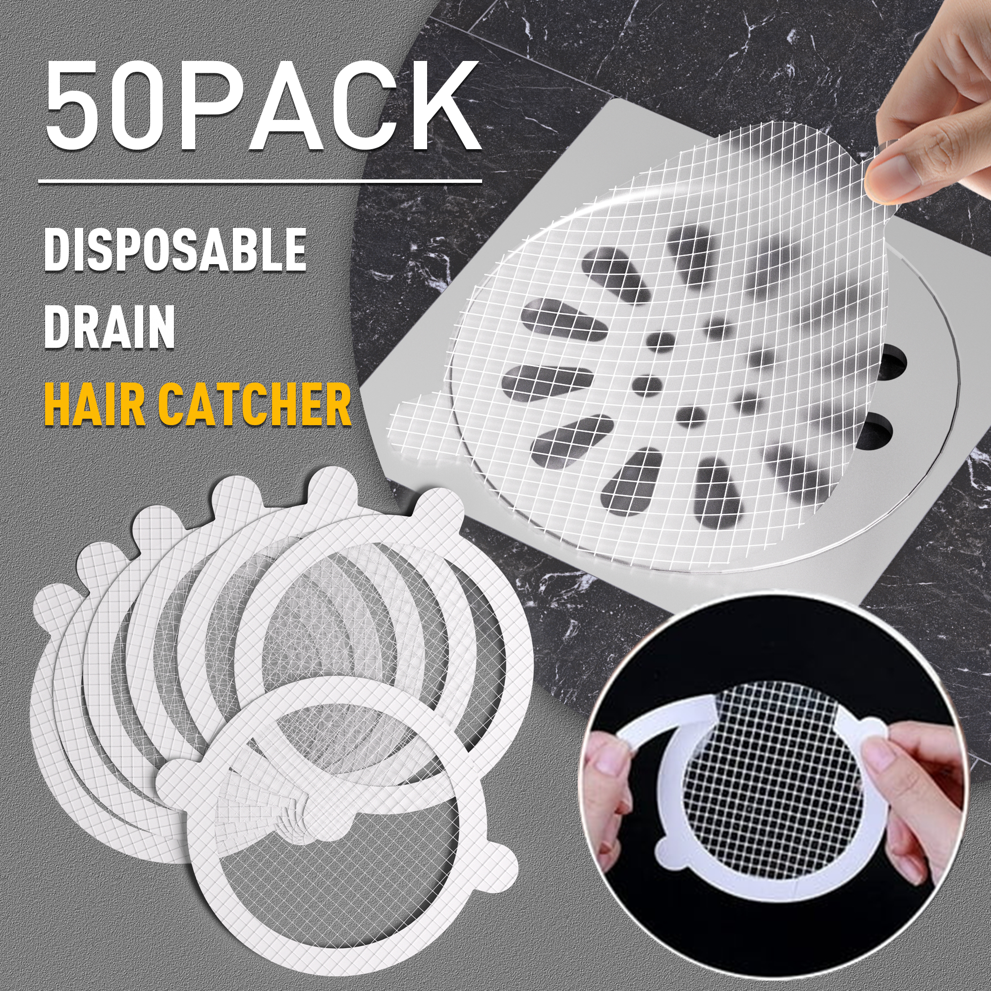 BUGHUT Mesh Drain Hair Catcher for Bathroom and Kitchen Sinks and ...