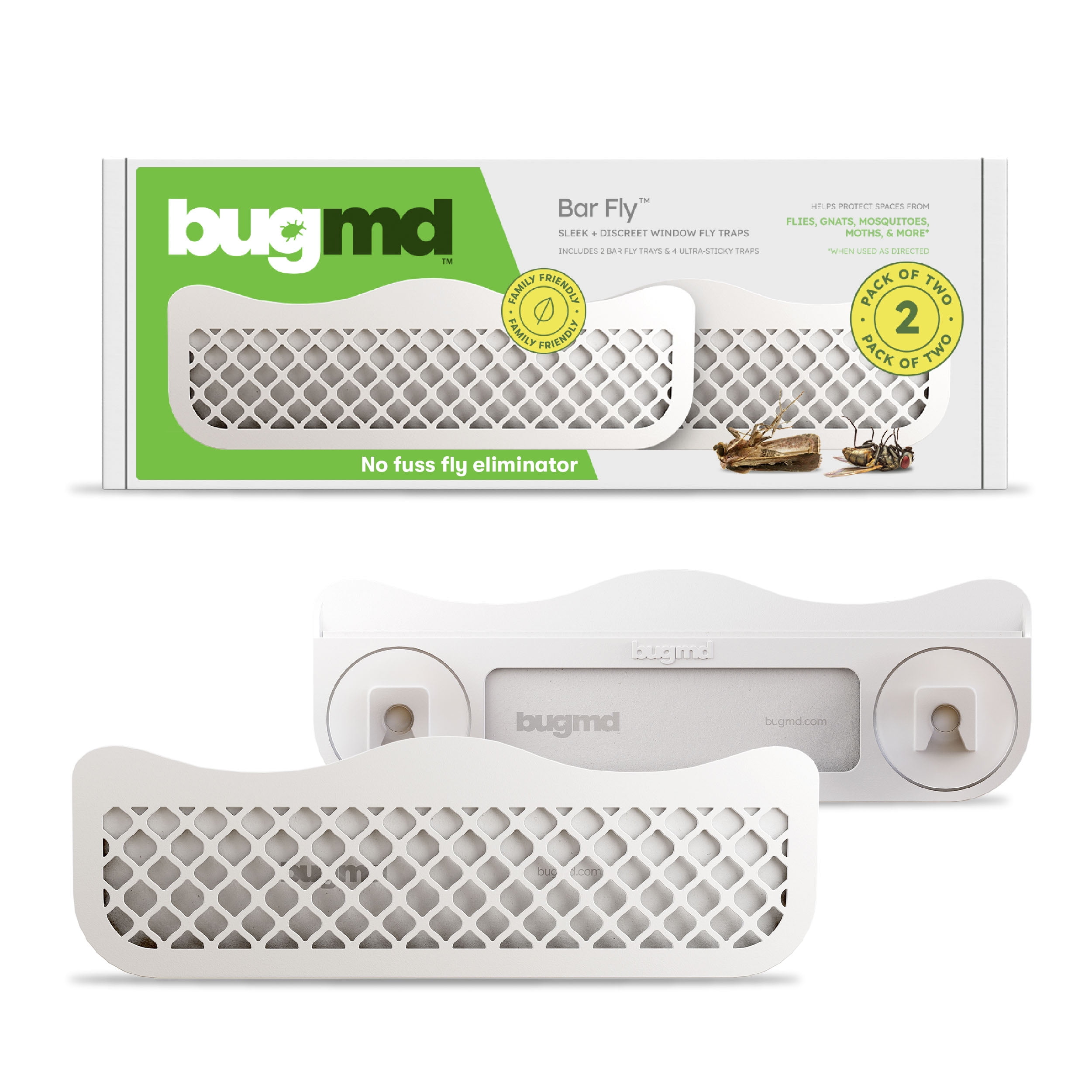 BUGMD Barfly - Window Fly Traps (2 Pack) - Window Fly Paper, Fly