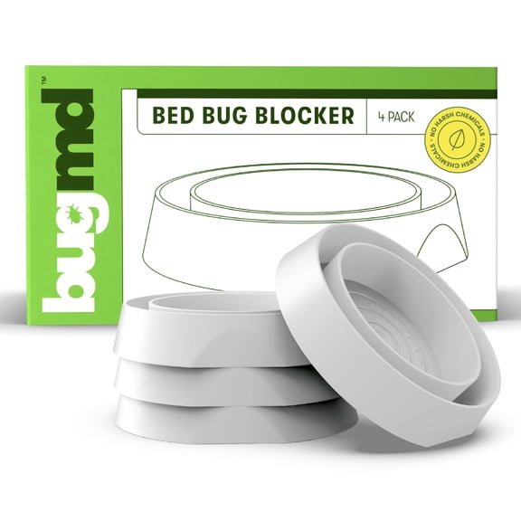 BUGMD Bed Bug Blocker (4 Pack) - Monitor Insect Detect and Protect Furniture Trap, Bed Bug Trap, Bed Bug Catcher, Durable Material, Children and Pet-Friendly