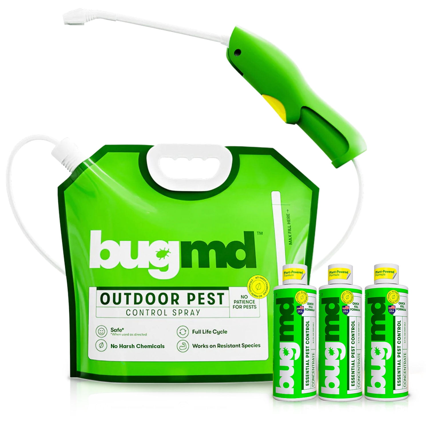 BUGMD Starter Kit - Essential Oil Pest Concentrate (2 Pack), Plant-Powered  Bug Spray Quick Kills Flies, Ants, Fleas, Ticks, Roaches, Mosquitoes and