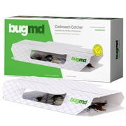 BUGMD Cockroach Catcher Roach Trap, Cockroach Killer Indoor Home Sticky Glue Insect Traps (1 Pack, 12 Traps)