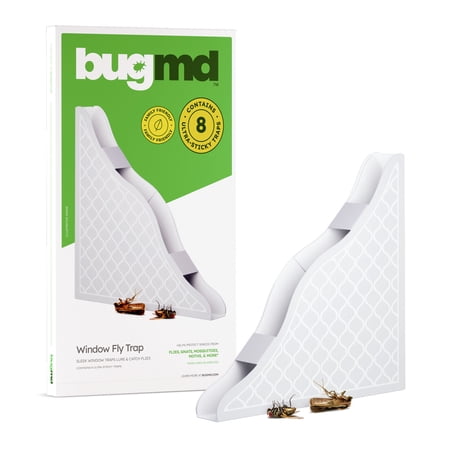 BUGMD Window Fly Traps - Fly Trap for Windows, Fly Traps for Indoors , Indoor Fly Traps, Fly Paper Corners, Indoor Fly Catcher, House Fly Killer Indoor, Window Fly Tape, Corner Fly Strips