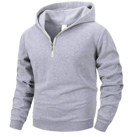 BUIGTTKLOP 1/4 Zip up Hoodies for Mens Lightfleece Lined Long Sleeve Hooded Sweatshirts Casual Pullovers