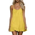 thumbnail image 1 of BUIGTTKLOP Backless Cami Dress for Women Cotton Linen Open Back House Lounge Loose Dresses Spaghetti Strap Summer Beach Flowy Sundress, 1 of 6