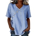 thumbnail image 1 of BUIGTTKLOP Blouse for Women Dressy Casual Summer V Neck Button down Cotton Linen Shirts Tie Front Short Sleeve Beach Vacation Tops, 1 of 8