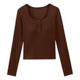 thumbnail image 1 of BUIGTTKLOP Built in Bra Tops for Women Long Sleeve Shirts Button up Tights Tees Stretchy Slim Fitted Basic Tees, 1 of 6