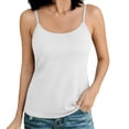 thumbnail image 1 of BUIGTTKLOP Camisole Tops for Women with Built-In Bra Adjustable Straps Cami Scoop Neck Side Ruched Layering Tanks, 1 of 7