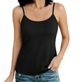 thumbnail image 1 of BUIGTTKLOP Camisole Tops for Women with Built-In Bra Adjustable Straps Cami Scoop Neck Side Ruched Layering Tanks, 1 of 7