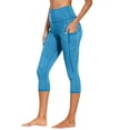 thumbnail image 1 of BUIGTTKLOP Capri Leggings with Pockets for Women High Waisted Crop Yoga Pants Stretch Workout Compression Capris, 1 of 6