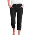 thumbnail image 1 of BUIGTTKLOP Capri Pants for Women High Waisted Dress Capris Side Split Straight Leg Stretchy Cropped Work Pants with Pockets, 1 of 6