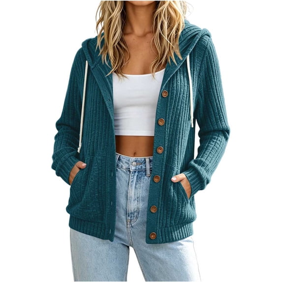 BUIGTTKLOP Cardigan Sweaters for Women Button down Hoodies Long Sleeve Tops Business Casual Outfits Fashion Clothes 2026