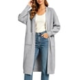 thumbnail image 1 of BUIGTTKLOP Cardigan Sweaters for Women Oversized Open Front Long Sleeve Lightweight Coat Sweater with Pockets, 1 of 8