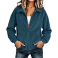 thumbnail image 1 of BUIGTTKLOP Corduroy Jackets for Women Full Zip up Long Sleeve Shirts Collared Casual Jackets Winter Clothes, 1 of 8