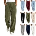 thumbnail image 1 of BUIGTTKLOP Corduroy Pants for Women High Waisted Lounge Pants Wide Leg Loose Fit Trousers with Pockets, 1 of 5