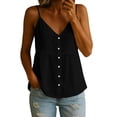 thumbnail image 1 of BUIGTTKLOP Cotton Linen Camisole Tops for Women Summer Sleeveless Spaghetti Strap Tank Tops V Neck Loose Fitted Camis, 1 of 6