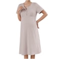 thumbnail image 1 of BUIGTTKLOP Cotton Nightgown for Women with Built in Bra Short Sleeve Soft Night Dress Full Length Loose Nightshirts, 1 of 6