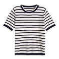 thumbnail image 1 of BUIGTTKLOP Cotton Sweaters for Women Short Sleeve Knit Tops Hollow out Crewneck Pullover Top, 1 of 6