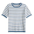 thumbnail image 1 of BUIGTTKLOP Cotton Sweaters for Women Short Sleeve Knit Tops Hollow out Crewneck Pullover Top, 1 of 6