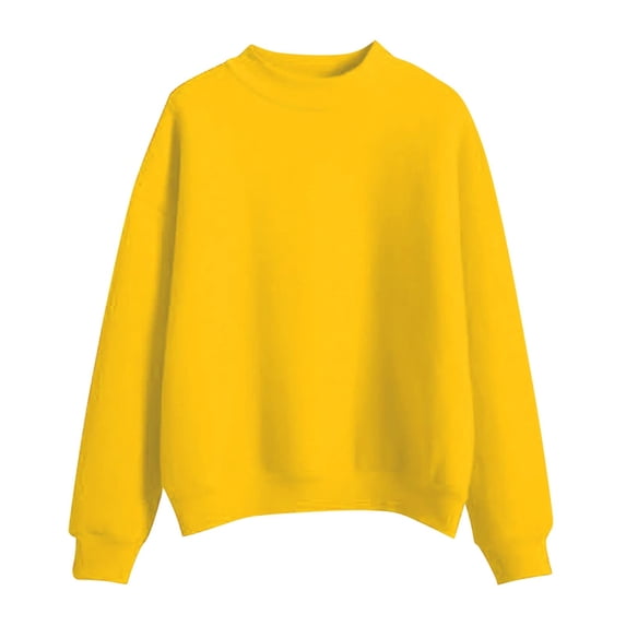 BUIGTTKLOP Crewneck Sweatshirts Women Oversized Sweatshirt for Women Fashion Pullover Tops Solid Color Long Sleeve Shirt