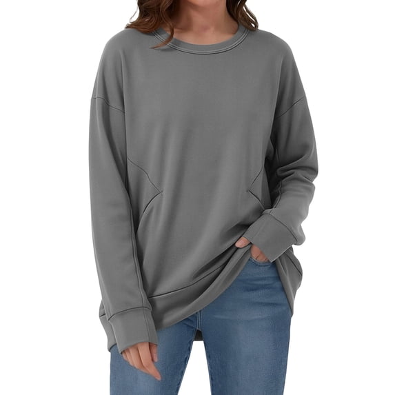 BUIGTTKLOP Crewneck Sweatshirts for Women Fall Fashion Pullovers Fleece Long Sleeve Sweatshirts Tops