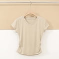 thumbnail image 1 of BUIGTTKLOP Crop Tops for Women Short Sleeve Shirts Casual V Neck T Shirts Slim Fitted Going out Tops, 1 of 6