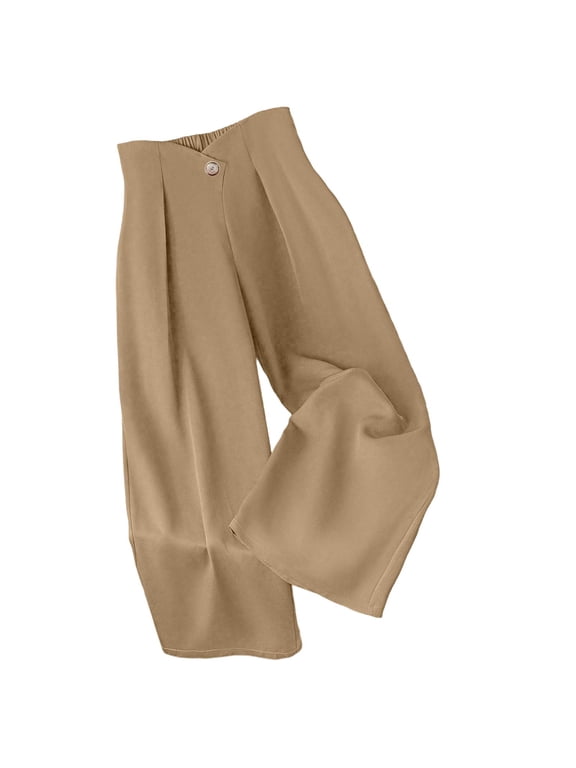 Dress Pants for Women Dressy Casual High Waisted Work Pants Straight Wide Leg Loose Fitted Trousers