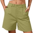 thumbnail image 1 of BUIGTTKLOP Dress Shorts for Women Dressy Casual High Waisted Work Shorts Wide Leg Pleated Business Shorts, 1 of 8
