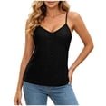 thumbnail image 1 of BUIGTTKLOP Eyelet Tank Tops for Women Sleeveless Spaghetti Strap Camisole Tops Deep V Neck Going out Camis, 1 of 6