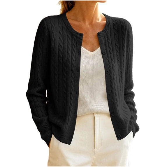 BUIGTTKLOP Fall Cardigan Sweaters for Women Lightweight Long Sleeve Button down Cardigan Soft Ribbed Knit Jackets Fall Fashion Clothes 2026