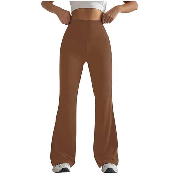 BUIGTTKLOP Flare Leggings for Women Seamless High Waisted Yoga Pants Bootcut Wide Leg Bell Bottom Trousers
