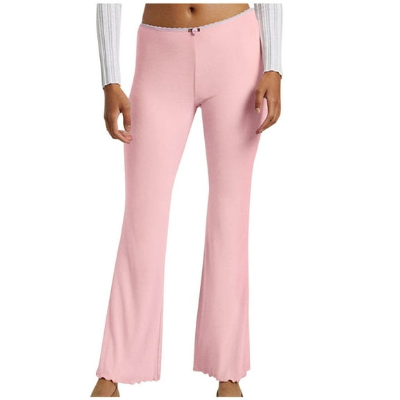 BUIGTTKLOP Flare Pants for Women Low Waisted High Waisted Leggings Bootcut Wide Leg Bell Bottom Trousers Loungewear