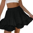 thumbnail image 1 of BUIGTTKLOP Flowy Mini Skirts for Women Boho Ruffle Layered Summer Skirts High Waist Shorts Skirts, 1 of 6