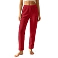 thumbnail image 1 of BUIGTTKLOP Fuzzy Fleece Pajamas Pants for Women Sherpa Lined Winter Pants High Waisted Lounge Bottom Wide Leg Thicken Warm Pjs Pants, 1 of 8