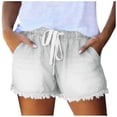 thumbnail image 1 of BUIGTTKLOP Jean Shorts Womens Drawstring Stretchy High Waisted Summer 2026 Casual Loose Elastic Plus Size Pull on Denim Shorts, 1 of 6