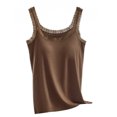 thumbnail image 1 of BUIGTTKLOP Lace Camisole Tops for Women Bulit in Bra Tank Tops Sleeveless Undershirts Ribbed Stretchy Slim Fitted Base Layer Vest Soft Loungewear, 1 of 6