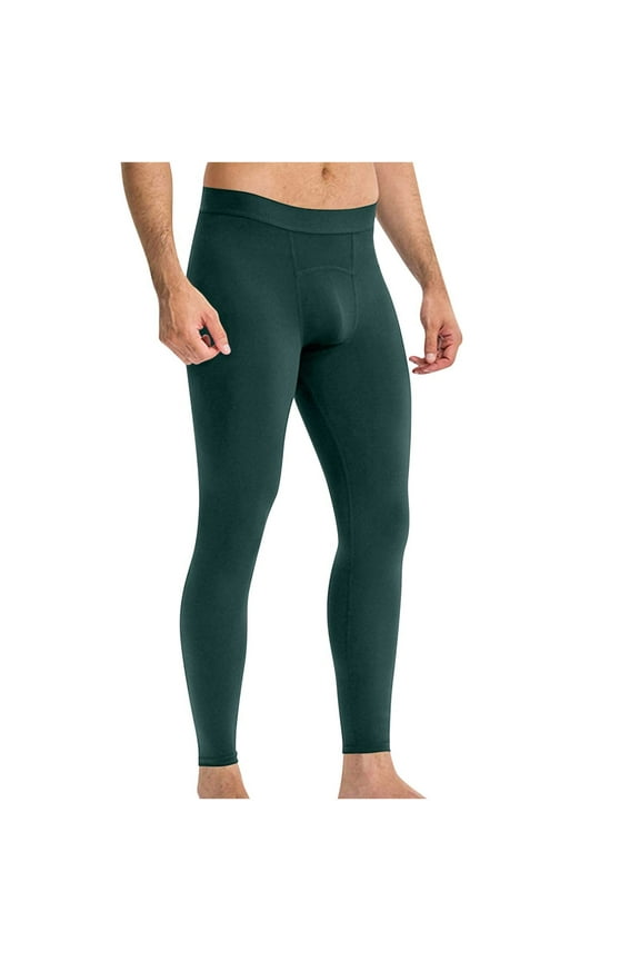 Leggings for Men Compression Low Waisted Yoga Pants Ankle Length Stretchy Athletic Workout Running Gym Tights