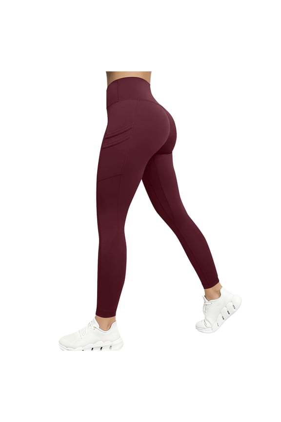 Leggings with Pockets for Women High Waisted Compression Yoga Pants Ankle Length Butt Lifting Workout Tights