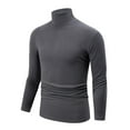 thumbnail image 1 of BUIGTTKLOP Men Long Sleeve Shirts Casual Turtleneck Slim Fitted Basic Tops Lightweight Thin Pullovers Underwear Blouse T-Shirt, 1 of 5