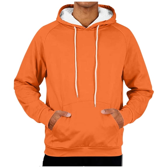 BUIGTTKLOP Men's Sherpa Lined Hoodie Winter Fleece Warm Pullover Casual Long Sleeve Hooded Sweatshirts