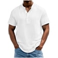 thumbnail image 1 of BUIGTTKLOP Men's Shirts 2026 Button down Short Sleeve T-Shirt Summer Basic Solid Shirt Beach Vacation Shirts, 1 of 6
