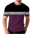thumbnail image 1 of BUIGTTKLOP Men's T Shirts Plus Size Short Sleeve Color Block Tops Casual Muscle Fitted Crewneck T-Shirt, 1 of 6