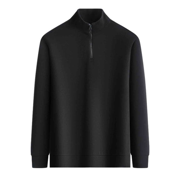 BUIGTTKLOP Mens Cotton Sweatshirts 1/4 Zip up Long Sleeve Shirts Solid Color Stand Collared Pullover Tops