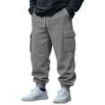thumbnail image 1 of BUIGTTKLOP Mens Fleece Lined Sweatpants Warm Winter Athletic Jogger Pants Drawstring Outdoor Trousers with Pockets, 1 of 6