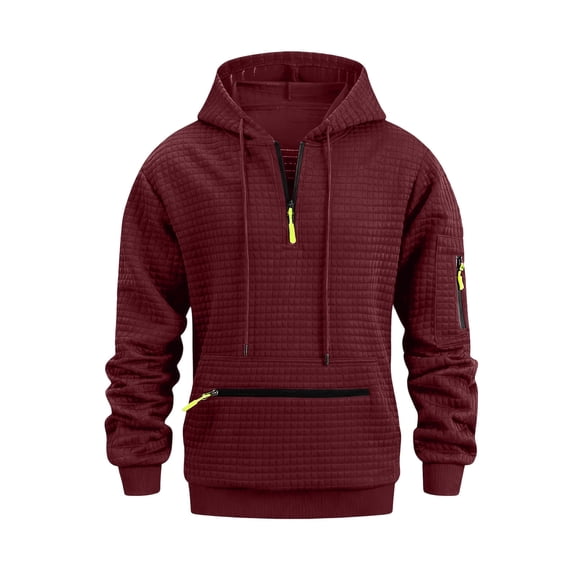 BUIGTTKLOP Mens Hooded Sweatshirt Casual Long Sleeve Drawstring Knit Pullover Hoodies with Pockets