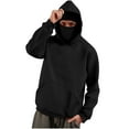 thumbnail image 1 of BUIGTTKLOP Mens Hoodie with Mask Lightfleece Lined Hooded Sweatshirt Windproof with Pocket for Athletic Running, 1 of 6
